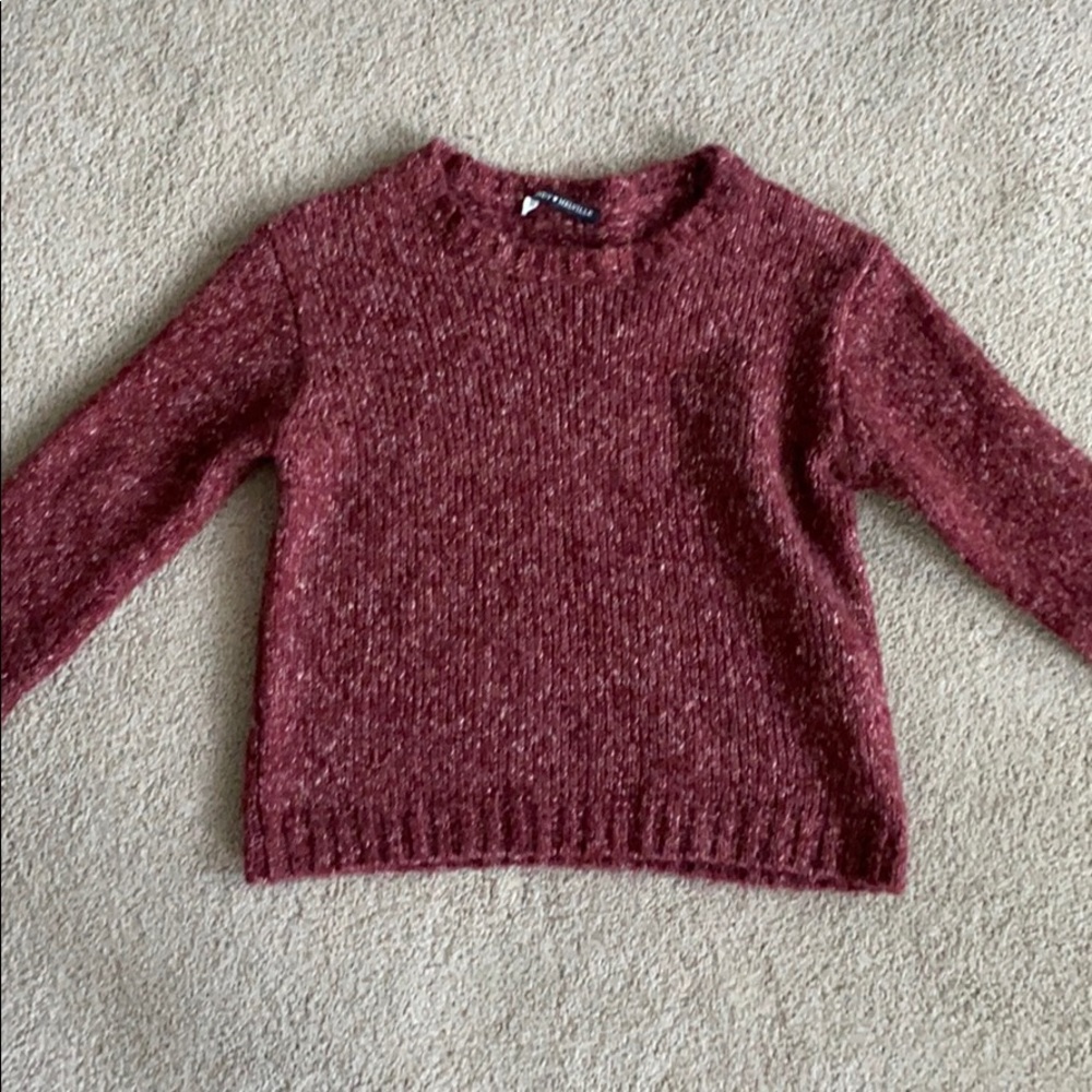 Slightly cropped maroon sweater
